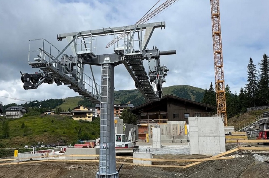 Bouw nieuw Almbahn in Katschberg.